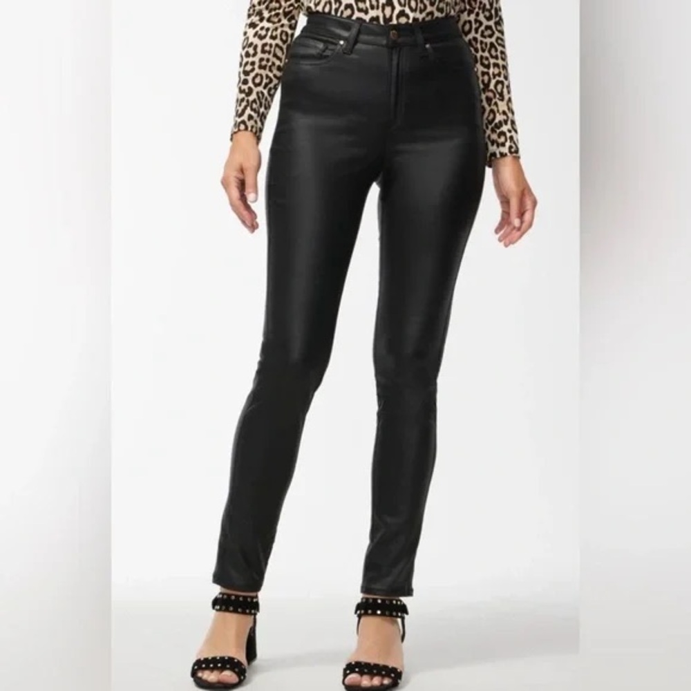 NEW‎ Chico’s Coated Slim Jean Black SZ 1/8